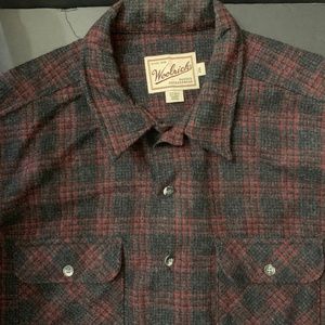 Woolrich Wool Flannel Shirt Red Black Checks 2XL
